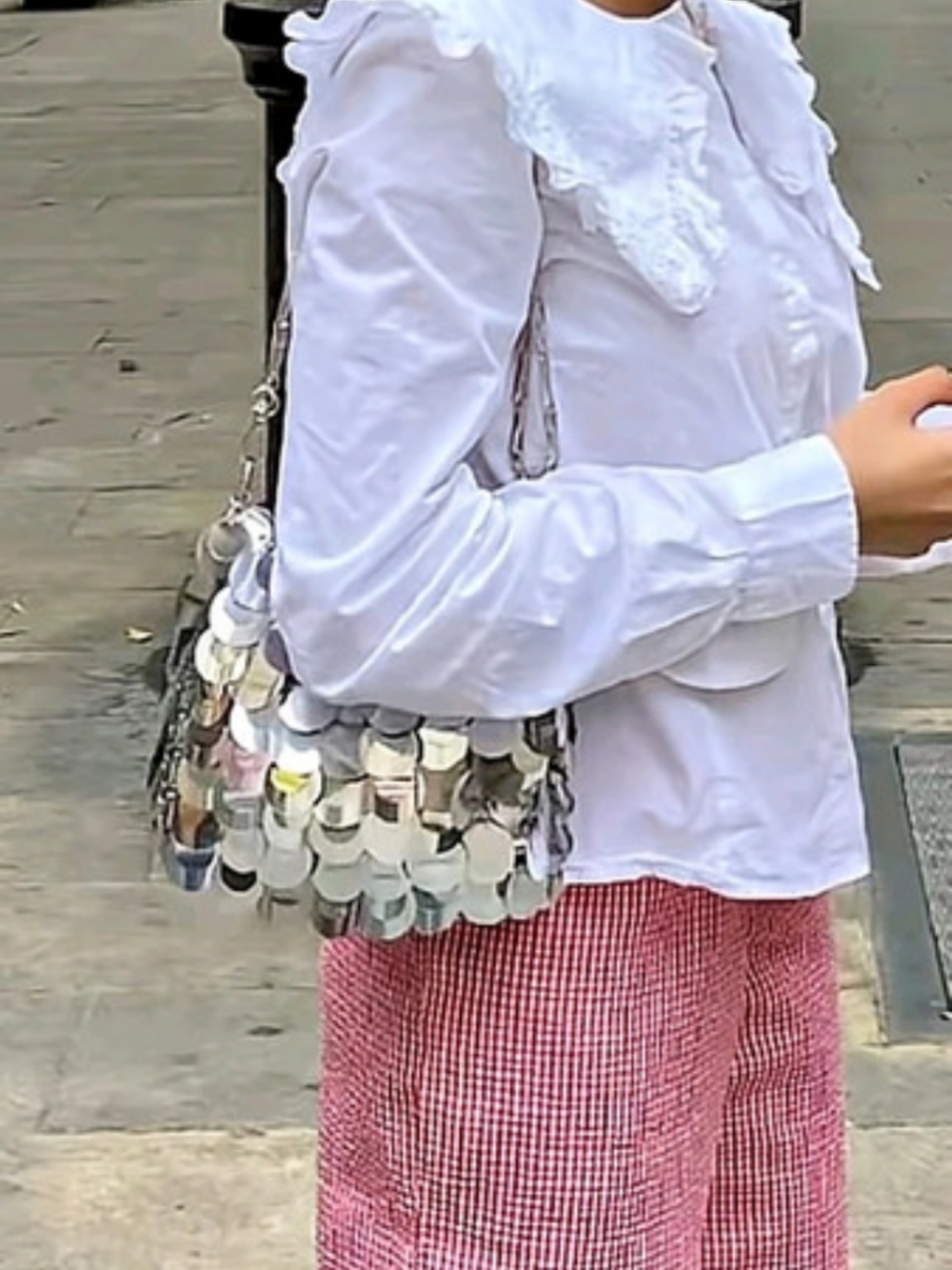 Silver Sequin Shoulder Bag